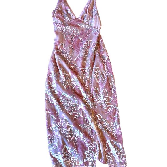 Lulus katrin mauve burnout velvet floral print midi dress - Picture 5 of 9